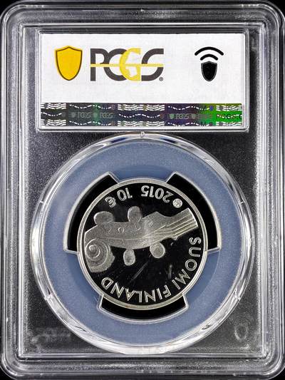 【雨安】【直播拍卖】【评级币章-132期】 2026-04-25 周六 19:30 (金价1050, 银价18.60)  [评级欧元] Finland 欧元 芬兰 10欧元 2015年 作曲家让·西贝柳斯 Jean Sibelius PCGS-PR68DCAM 精制币