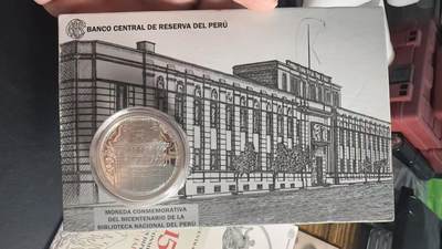❤️【币观天下】❤️ 第349期钱币拍卖场- 2026.4.24周五晚上6点半场 长期征集拍品  - 秘鲁2021年国家图书馆成立200周年纪念银币，33克大银币，含银量0.925含纯银31.1克