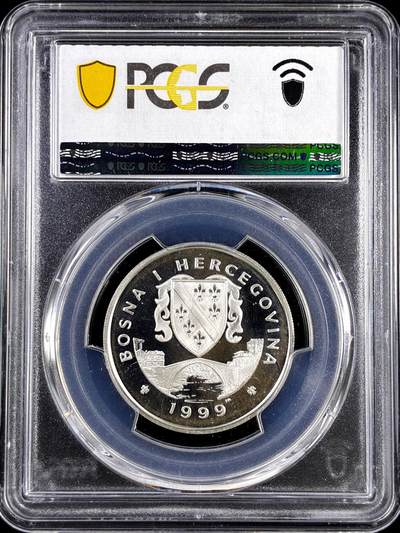 【雨安】【直播拍卖】【评级币章-132期】 2026-04-25 周六 19:30 (金价1050, 银价18.60)  [评级现代] Bosnia-Herzegovina 波斯尼亚和黑塞哥维那 14埃居 1999年 植树 PCGS-PR67DCAM 精制币
