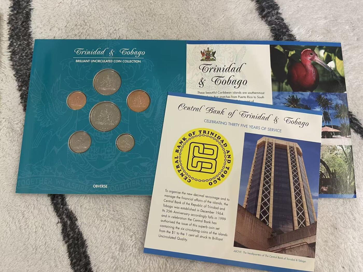 ❤️【币观天下】❤️ 第349期钱币拍卖场- 2026.4.24周五晚上6点半场 长期征集拍品  特立尼达和多巴哥1999年套币 皇家造币厂出品 全新原包装