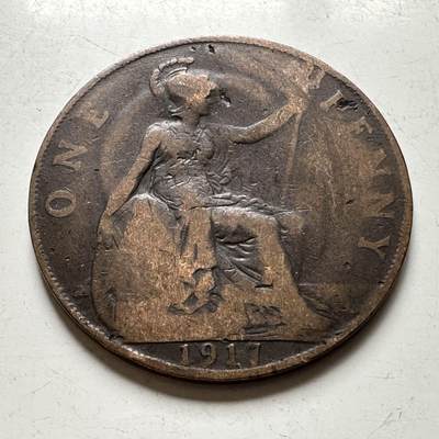 🌹外币初藏🌹🐯2026年第45场   每周二四六晚8️⃣点  世界硬币 英国1917年一便士
