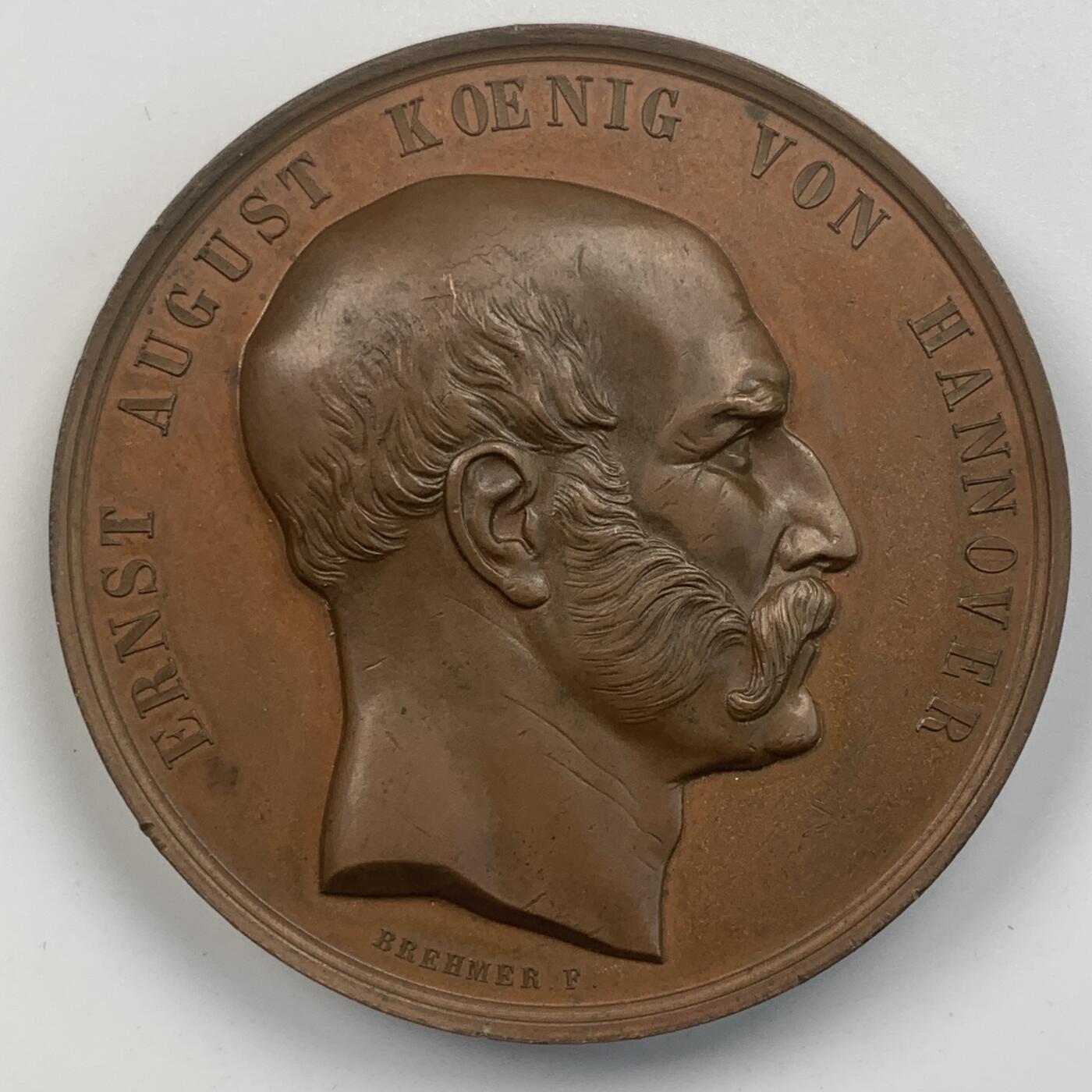 掌中浮雕-藏着的欧洲第059场 1852年德国汉诺威国家歌剧院建成纪念铜章，59.2mm，133.50克；  雕刻家：F.Brehmer（1815-1889年）