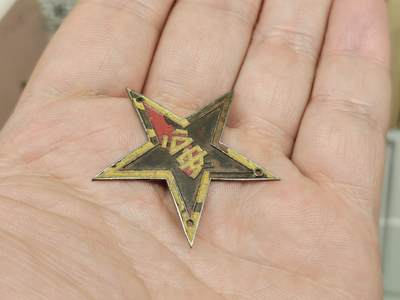 老徽章奖章勋章纪念章杂项专拍 原汁原味的五十年代初期五星铜帽徽