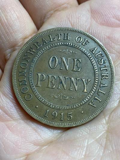 2026年第四十七场(总第二百一十六场）外国好品散币场(免佣金) 少见年份–澳大利亚🇦🇺1915年1便士(乔治五世时期，L版伦敦造)
