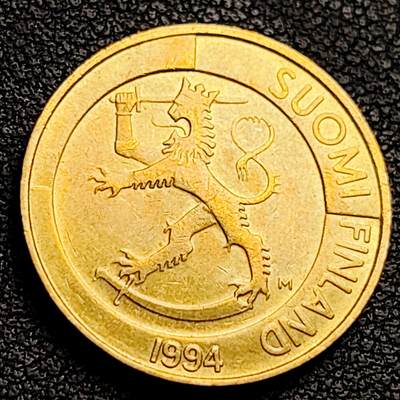 泉币菌-第230场-拍品多 请提前出价 芬兰1马克铝青铜币 1994年 24mm 立狮持剑 