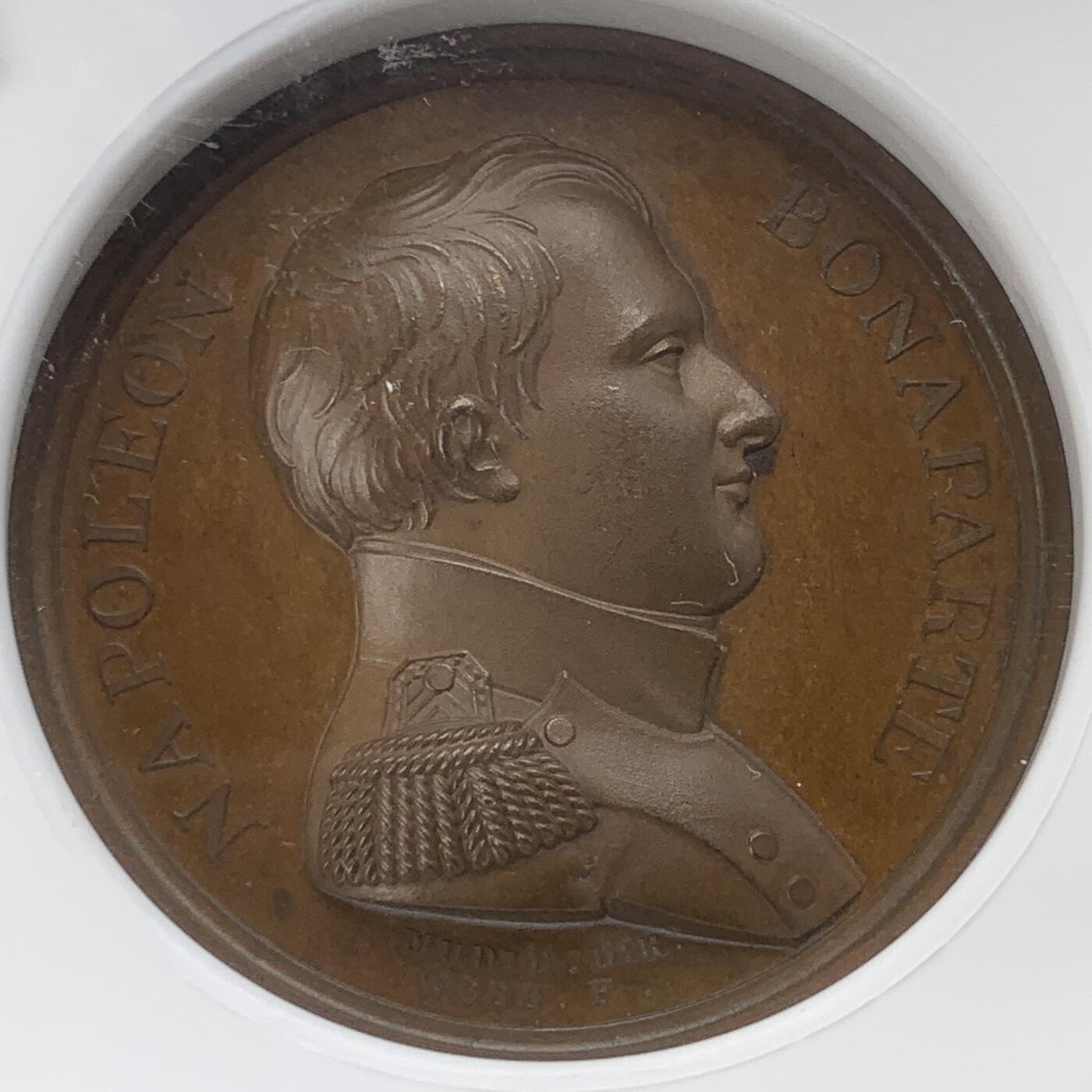掌中浮雕-藏着的欧洲第059场 NGC MS64 : 1815年拿破仑于柏勒洛丰号战列舰上投降，41mm