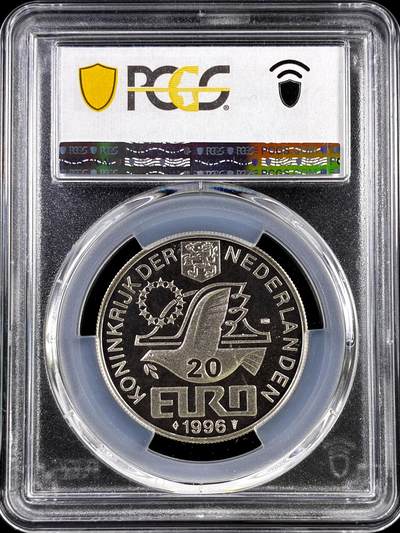 【雨安】【直播拍卖】【评级币章-132期】 2026-04-25 周六 19:30 (金价1050, 银价18.60)  [评级现代] Netherlands 荷兰 20埃居 1996年 康斯坦丁·惠更斯 Huygens PCGS-PL68