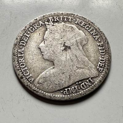 🌹外币初藏🌹🐯2026年第45场   每周二四六晚8️⃣点  世界硬币 英国 1900年 维多利亚 3便士银币 b