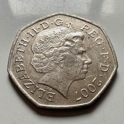 🌹外币初藏🌹🐯2026年第45场   每周二四六晚8️⃣点  世界硬币 英国2007年50便士纪念币