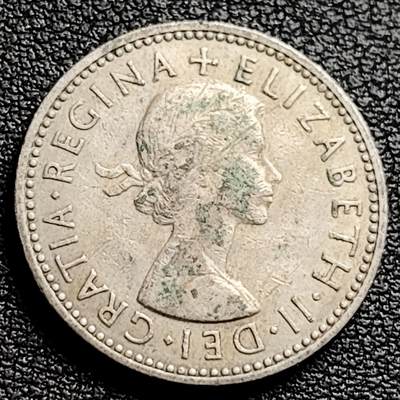 泉币菌-第230场-拍品多 请提前出价 英国1960年1先令铜镍币 三师纹章 伊丽莎白二世女王 英格兰版 23.5mm 