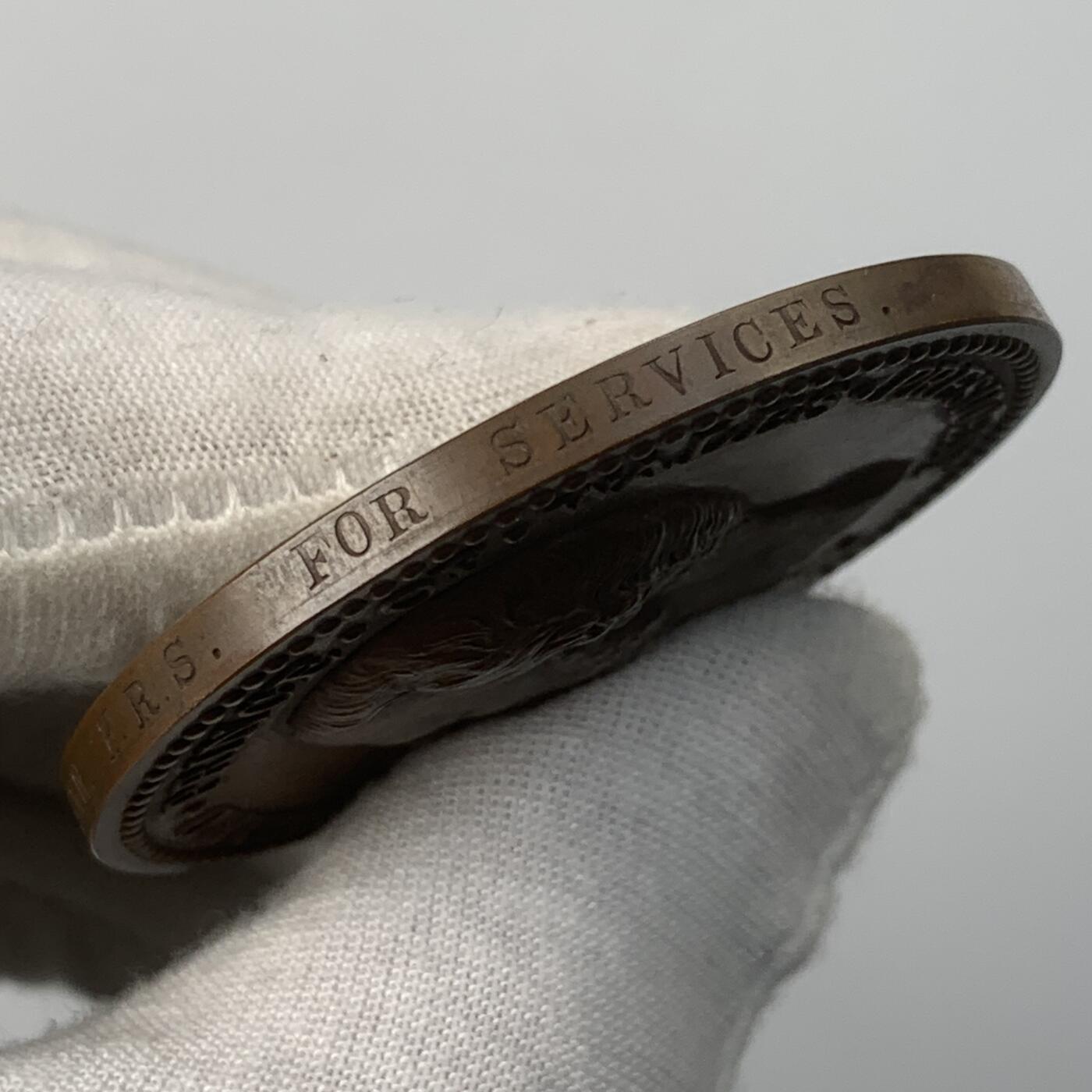 掌中浮雕-藏着的欧洲第059场 1874年伦敦世界博览会铜章，52mm，J. E. Boehm and G. T. Morgan雕刻，原盒好品