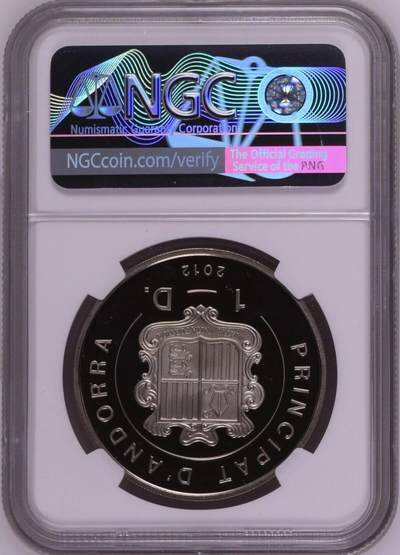 S&S Numismatic世界钱币-拍卖 第126期  安道尔2012年 安道尔的鸟类-琵嘴鸭 1第纳尔精制彩色炫彩纪念币 NGC PF69UC