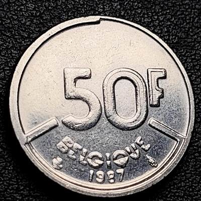 泉币菌-第230场-拍品多 请提前出价 比利时 1987年 50法郎人物硬币 22mm 