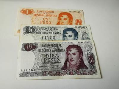 零零发流通品外国纸币拍卖 无佣金 阿根廷三张