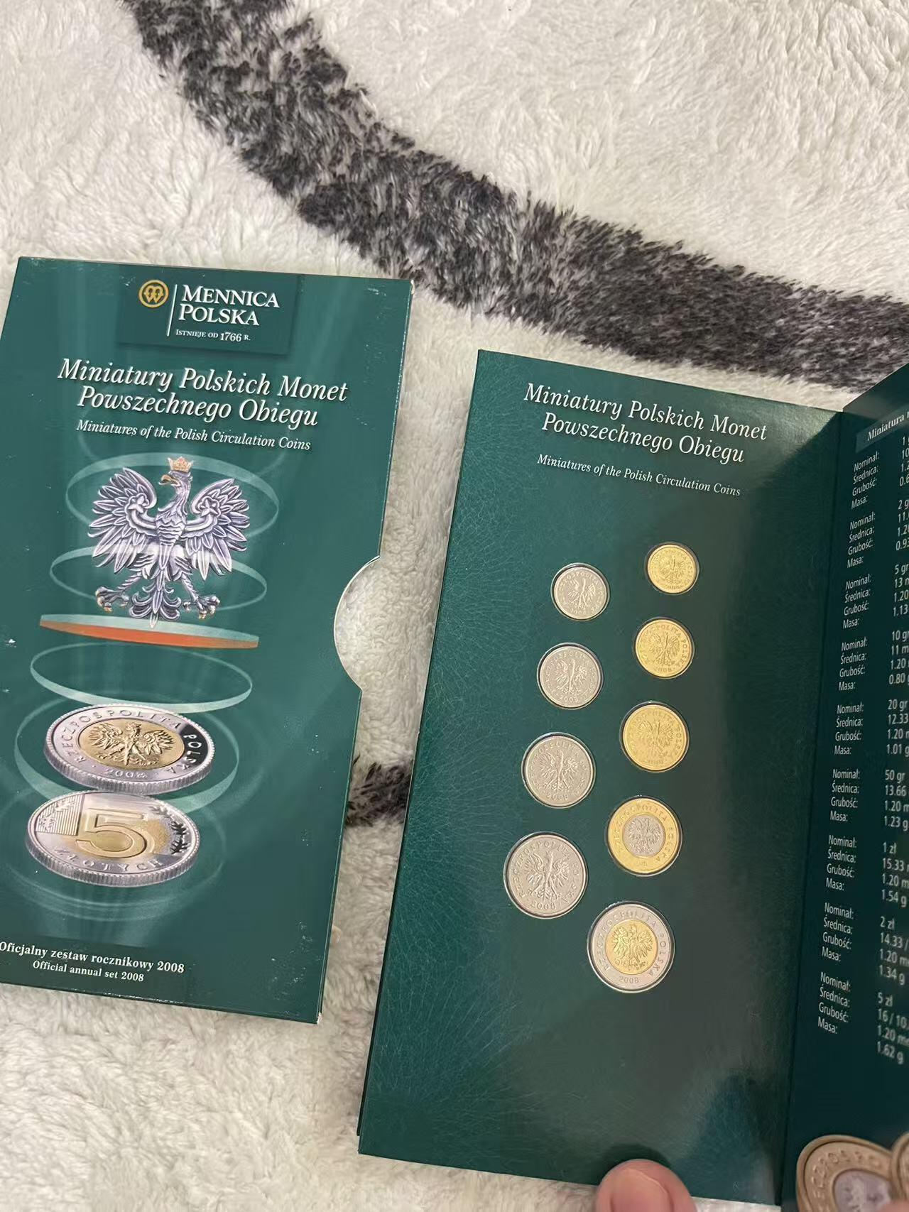 ❤️【币观天下】❤️ 第349期钱币拍卖场- 2026.4.24周五晚上6点半场 长期征集拍品  波兰2008年迷你官方套币 缩小版比例非流通套币 稀少 