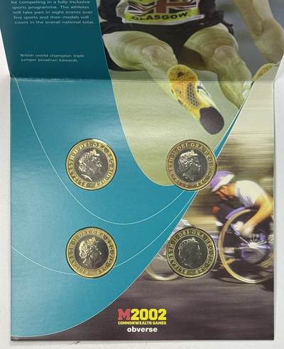 S&S Numismatic世界钱币-拍卖 第126期  英国2002年 曼彻斯特英联邦运动会 2英镑双色纪念币 4枚全套 官方卡币
