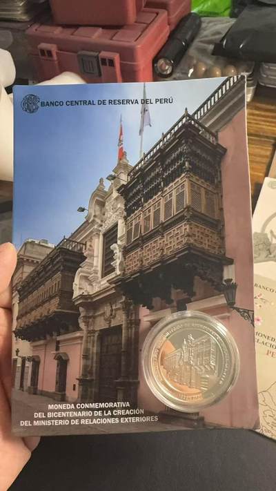 ❤️【币观天下】❤️ 第349期钱币拍卖场- 2026.4.24周五晚上6点半场 长期征集拍品  - 秘鲁2021年外交部成立200周年纪念银币，33克大银币，含银量0.925含纯银31.1克