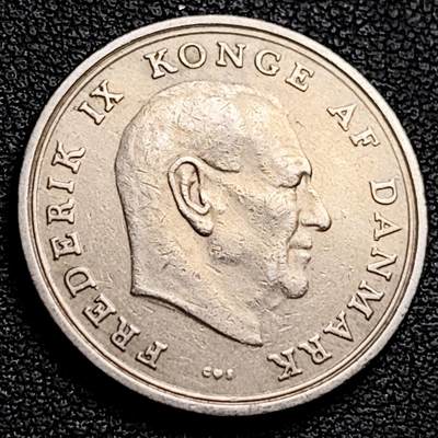 泉币菌-第230场-拍品多 请提前出价 丹麦1969年1克朗 皇冠 弗雷德里克九世国王 25.5mm