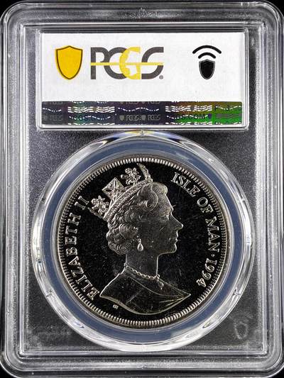 【雨安】【直播拍卖】【评级币章-132期】 2026-04-25 周六 19:30 (金价1050, 银价18.60)  [评级现代] Isle of Man 马恩岛 1克朗 1994年 D-Day艾森豪威尔  PCGS-MS66