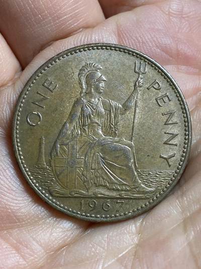 2026年第四十七场(总第二百一十六场）外国好品散币场(免佣金) 英国🇬🇧1967年1便士(伊丽莎白二世青年桂冠第二版，普制币关门年)