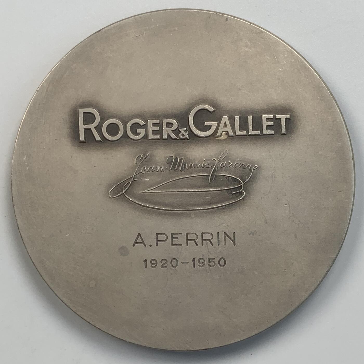 掌中浮雕-藏着的欧洲第059场 法国天使之花镀银铜章，雕刻师：罗杰.加莱特，68mm，120g