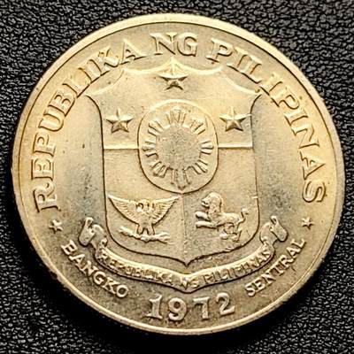 泉币菌-第230场-拍品多 请提前出价 原光美品 1972年版 菲律宾1比索镍币 独立国父何塞黎刹 背国徽大直径33mm