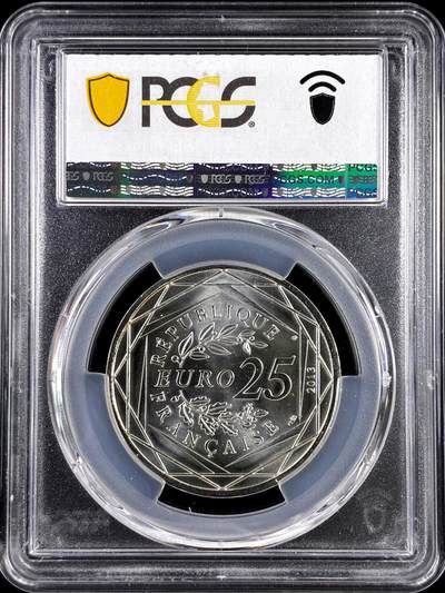 【雨安】【直播拍卖】【评级币章-132期】 2026-04-25 周六 19:30 (金价1050, 银价18.60)  [评级欧元] France 欧元 法国 25欧元 2013年 正义  PCGS-MS66