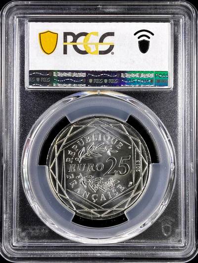 【雨安】【直播拍卖】【评级币章-132期】 2026-04-25 周六 19:30 (金价1050, 银价18.60)  [评级欧元] France 欧元 法国 25欧元 2013年 世俗主义 Laïcité  PCGS-MS66