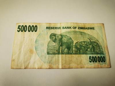 零零发流通品外国纸币拍卖 无佣金 津巴布韦500000