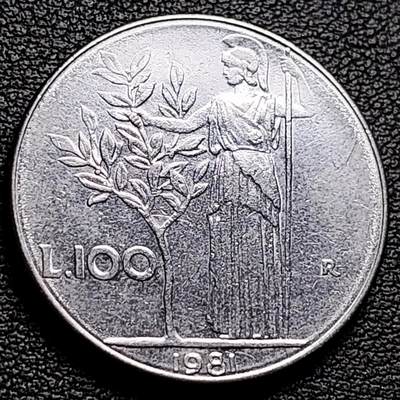 泉币菌-第230场-拍品多 请提前出价 意大利早期100里拉 月亮和记忆女神密涅瓦 不锈钢币 27.8mm
