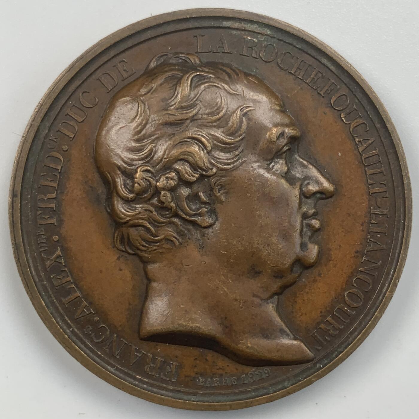 掌中浮雕-藏着的欧洲第059场 1821年法国历史人物纪念铜章，41mm