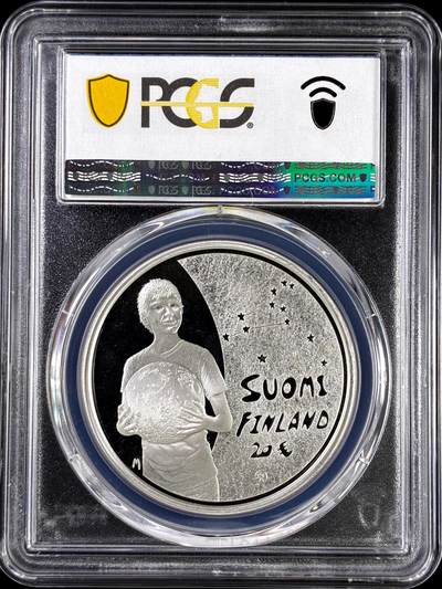 【雨安】【直播拍卖】【评级币章-132期】 2026-04-25 周六 19:30 (金价1050, 银价18.60)  [评级欧元] Finland 欧元 芬兰 20欧元 2010年 月球表面 PCGS-PR68DCAM 精制币