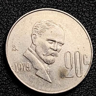 泉币菌-第230场-拍品多 请提前出价 墨西哥20分人物镍铜硬币  鹰蛇仙人掌 20mm 纪念币铜钱