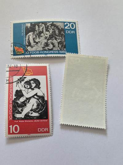 杂票 东德邮票 绘画3枚旧