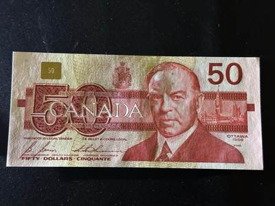 《外钞收藏家》第六百二十九期（精品场）（长期征集拍品、欢迎藏友们联系合作） 1988年加拿大鸟版50元 全新UNC 无47