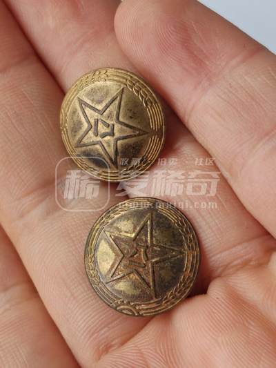 老徽章奖章勋章纪念章杂项专拍 五十年代镀金制服铜纽扣（鸽子重拍）