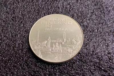 日日生财—方圆世界（全场包邮）第五场 - 1971年芬兰10马克纪念币，EMX赫尔辛基田径赛事，币面细节清晰，边齿完整，重24.2克