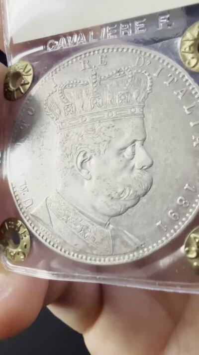 【周六 19:30】乾藏阁外国银币专场・裸币 / 评级币 + 银章铜章 保真包老 1891首年！意属厄立特里亚殖民名誉品5里拉银币 意大利老牌评级证书认证