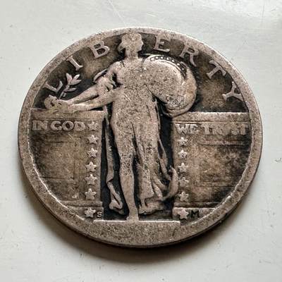 🌹外币初藏🌹🐯2026年第45场   每周二四六晚8️⃣点  世界硬币 美国 站立自由女神 25分银币 6.25克-24.3毫米-90%银