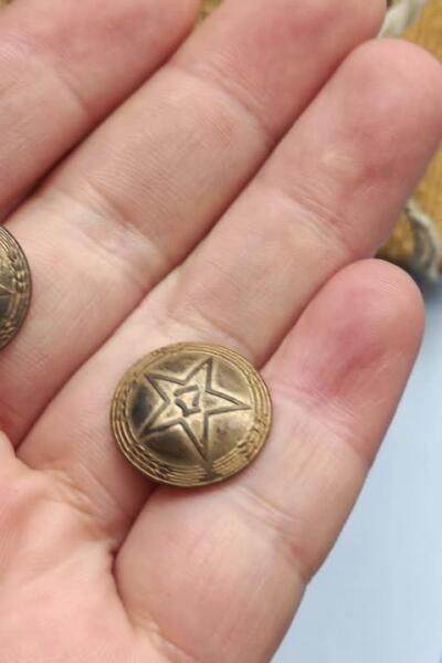 老徽章奖章勋章纪念章杂项专拍 五十年代镀金制服铜纽扣（鸽子重拍）