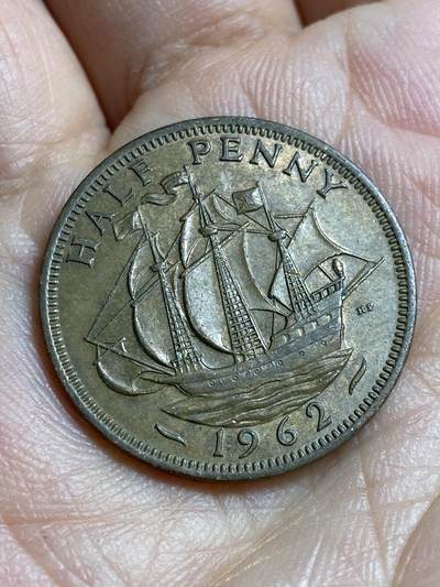 2026年第四十七场(总第二百一十六场）外国好品散币场(免佣金) 英国🇬🇧1962年半便士(伊丽莎白二世青年桂冠)