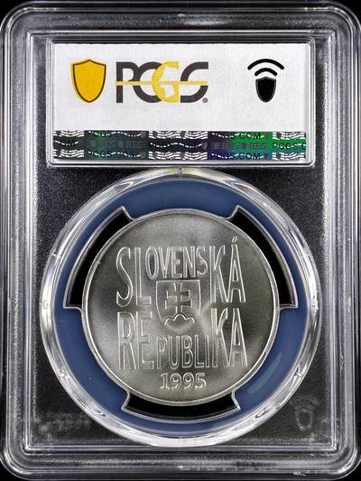 【雨安】【直播拍卖】【评级币章-132期】 2026-04-25 周六 19:30 (金价1050, 银价18.60)  [评级现代] Slovakia 斯洛伐克 200克朗 1995年 语言学家沙法里克 Safarik  PCGS-MS67