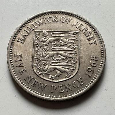 🌹外币初藏🌹🐯2026年第45场   每周二四六晚8️⃣点  世界硬币 泽西岛1968年五便士