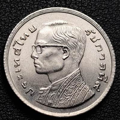 泉币菌-第230场-拍品多 请提前出价 原光美品 泰国70年代1铢铜镍币，王室龙舟纪念，拉玛九世，25mm