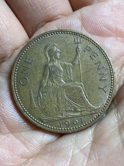 2026年第四十七场(总第二百一十六场）外国好品散币场(免佣金) 英国🇬🇧1961年1便士(伊丽莎白二世青年桂冠第二版)