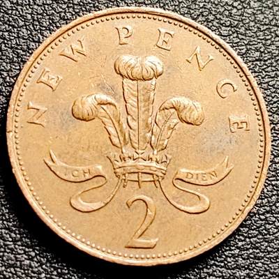 泉币菌-第230场-拍品多 请提前出价 1971年 英国2便士铜币 威尔士皇冠 25.9mm