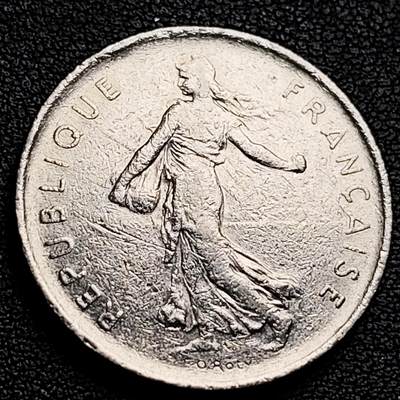 泉币菌-第230场-拍品多 请提前出价 法国早期（1972年）5法郎大镍币 29MM 播种女神 入欧前末版 绝版币