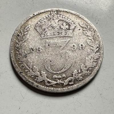 🌹外币初藏🌹🐯2026年第45场   每周二四六晚8️⃣点  世界硬币 英国 1899年 维多利亚 3便士银币 a