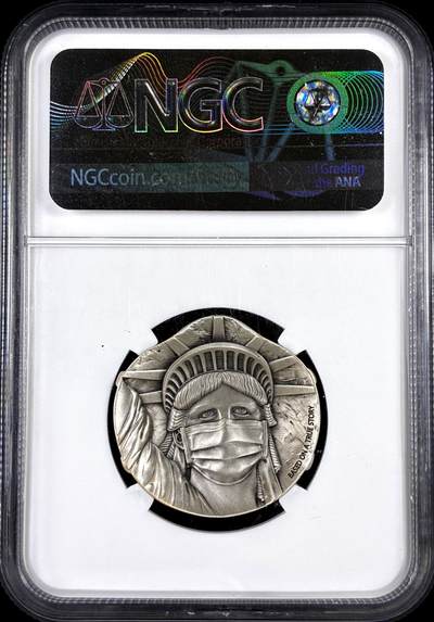 【雨安】【直播拍卖】【评级币章-132期】 2026-04-25 周六 19:30 (金价1050, 银价18.60)  [评级中国] [中国章牌] 2020年 抗击COVID-19 银章 NGC-PF70 27克