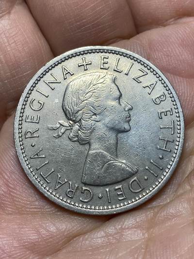 2026年第四十七场(总第二百一十六场）外国好品散币场(免佣金) 少见年份–英国🇬🇧1959年半克朗(伊丽莎白二世青年桂冠第二版，发行量最少年份)